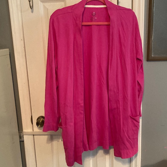 Isaac Mizrahi Sweaters - Isaac Mizrahi Fuchsia Open Front Cardigan Size M